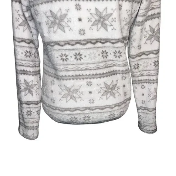 Eddie Bauer women’s size small Nordic Fair aisle 1/4 zip logo bungee hem - Picture 4 of 10